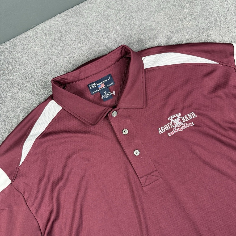 🎺Vintage Texas A&M University Texas Aggie Band Polo Made USA Sz 2XL